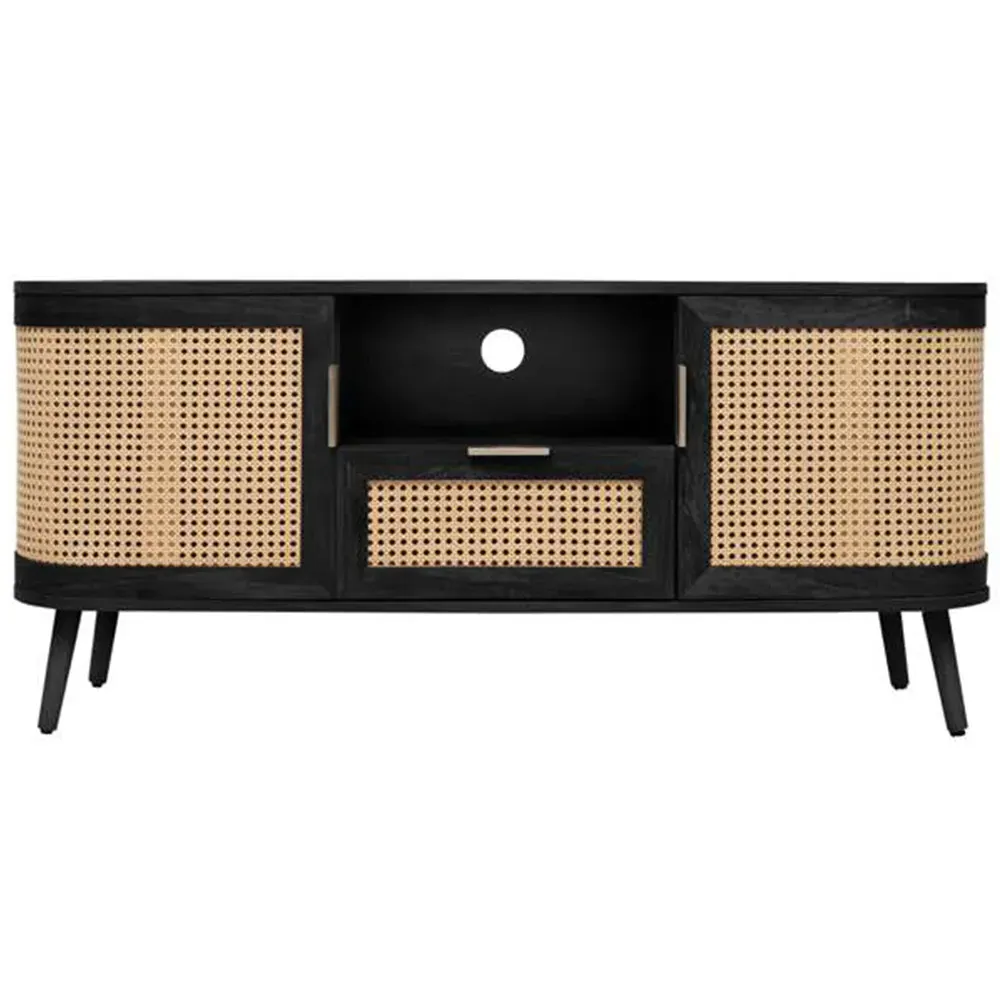 Noah 2 Door TV Unit with Drawer - Black