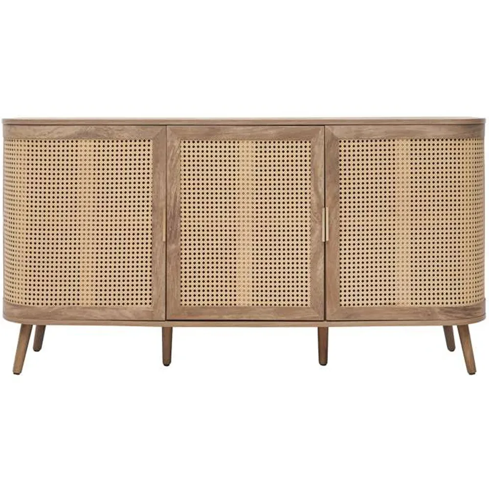Noah 3 Door Rattan Effect Sideboard - Brown