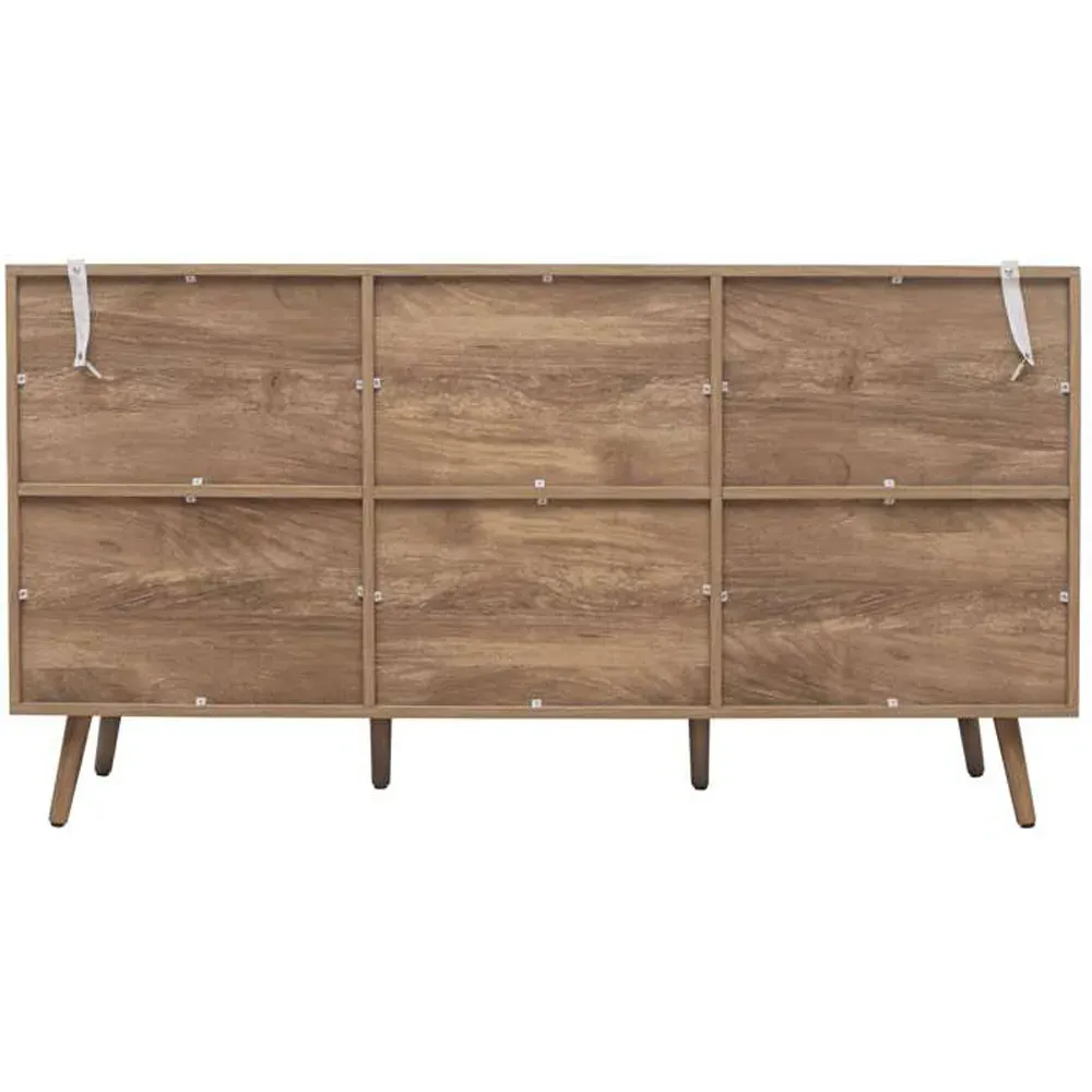 Noah 3 Door Rattan Effect Sideboard - Brown