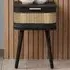 Noah Single Drawer Bedside Table - Black, Rattan