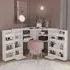 Olivia Corner Dressing Table with Storage - White