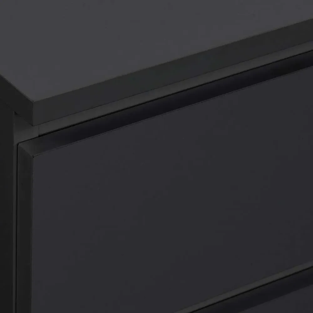 Oslo 2 Drawer Bedside Table - Black