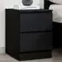 Oslo 2 Drawer Bedside Table - Black