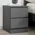 Oslo 2 Drawer Bedside Table - Grey