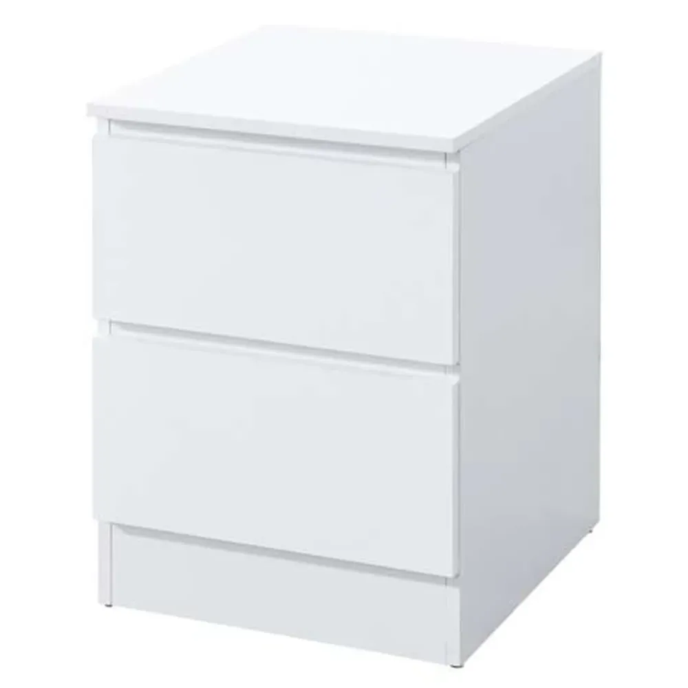 Oslo 2 Drawer Bedside Table - White