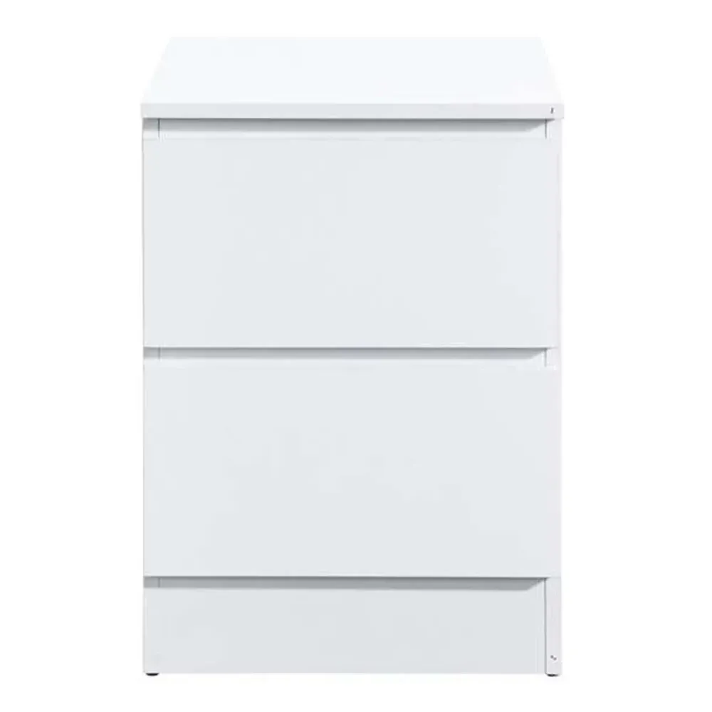Oslo 2 Drawer Bedside Table - White