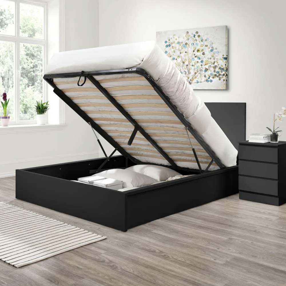 Oslo 3 Drawer Bedside Table - Black