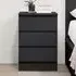 Oslo 3 Drawer Bedside Table - Black