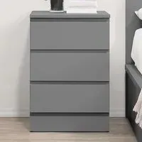 Oslo 3 Drawer Bedside Table - Grey