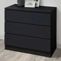 Oslo 3 Drawer Chest of Drawers - Black