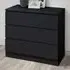 Oslo 3 Drawer Chest of Drawers - Black