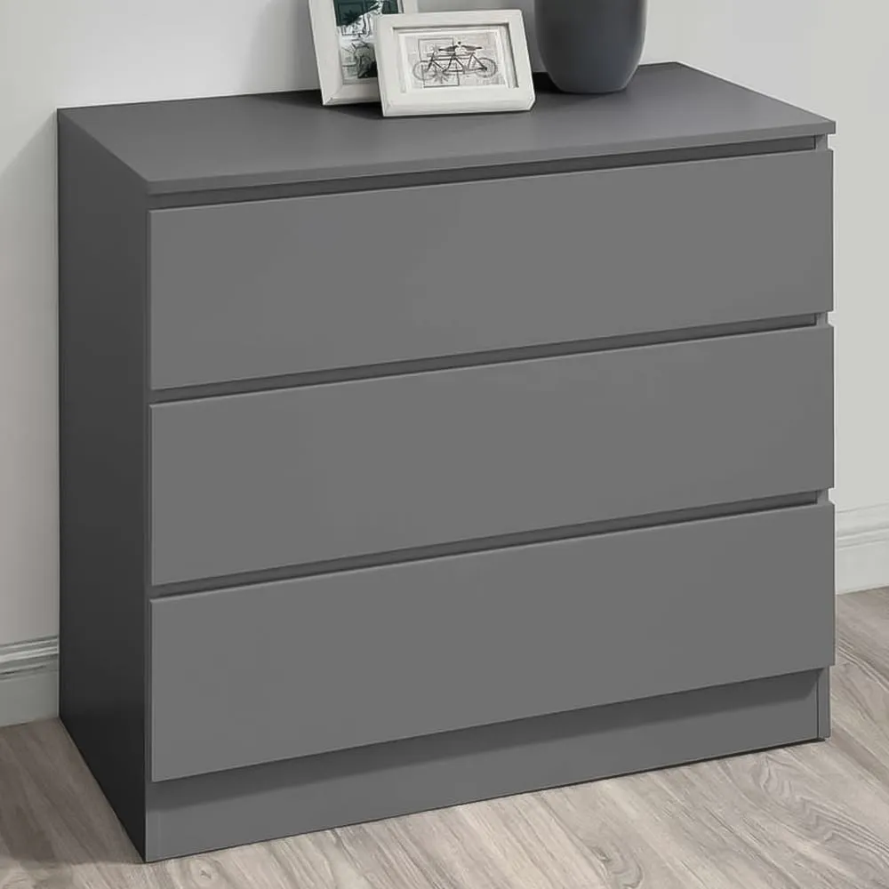 Oslo 3-Drawer Chest of Drawers - Grey image