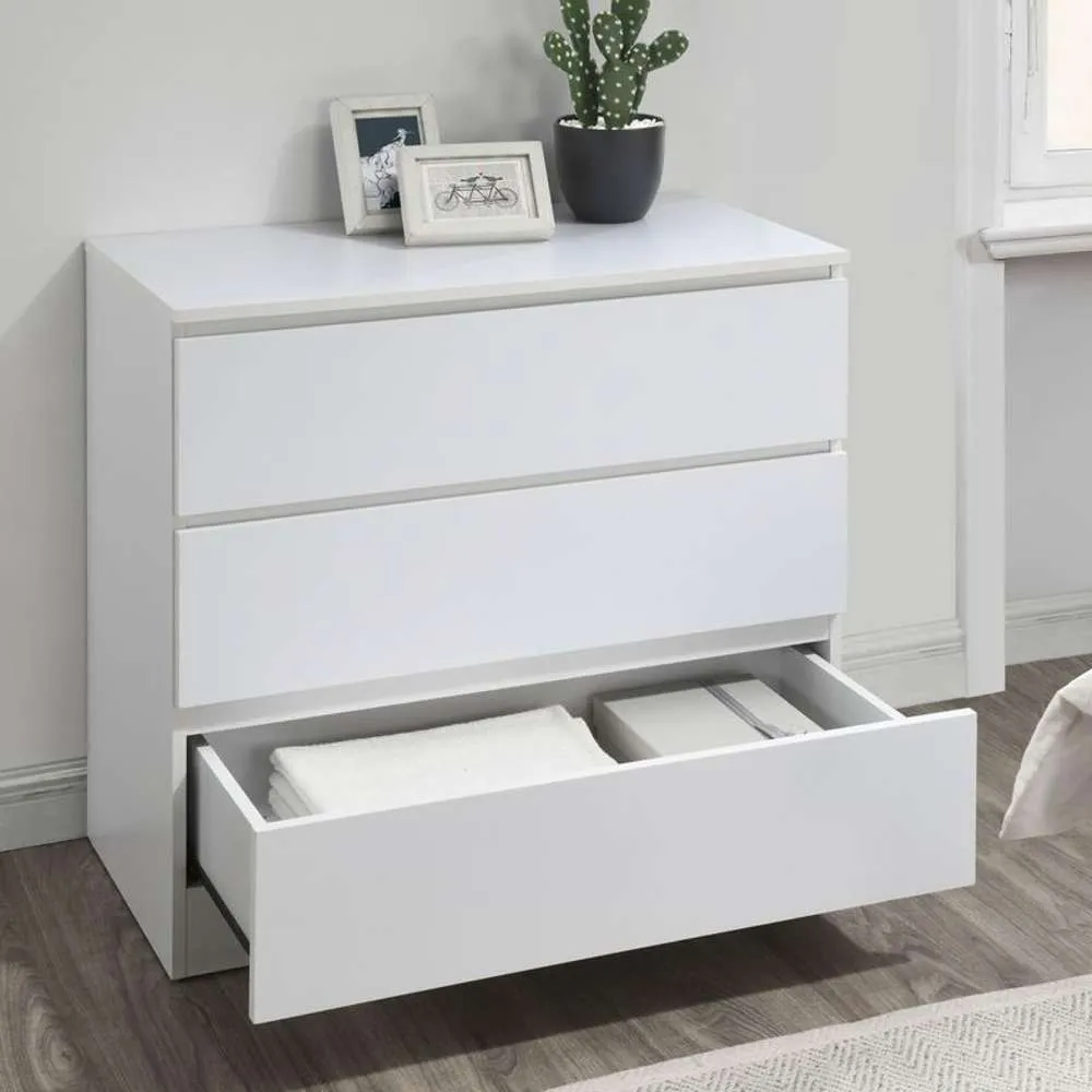 Oslo 3 Drawer Chest of Drawers - White