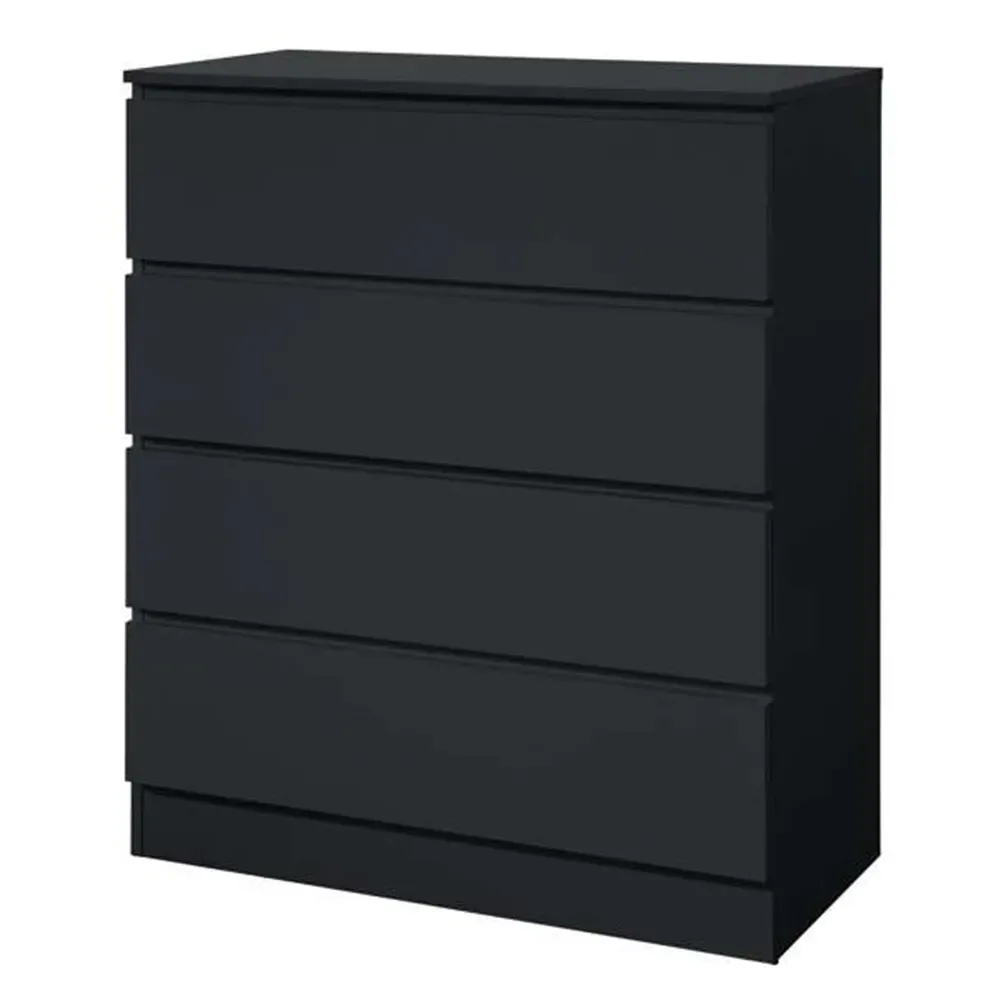 Oslo 4 Drawer Chest of Drawers - Black