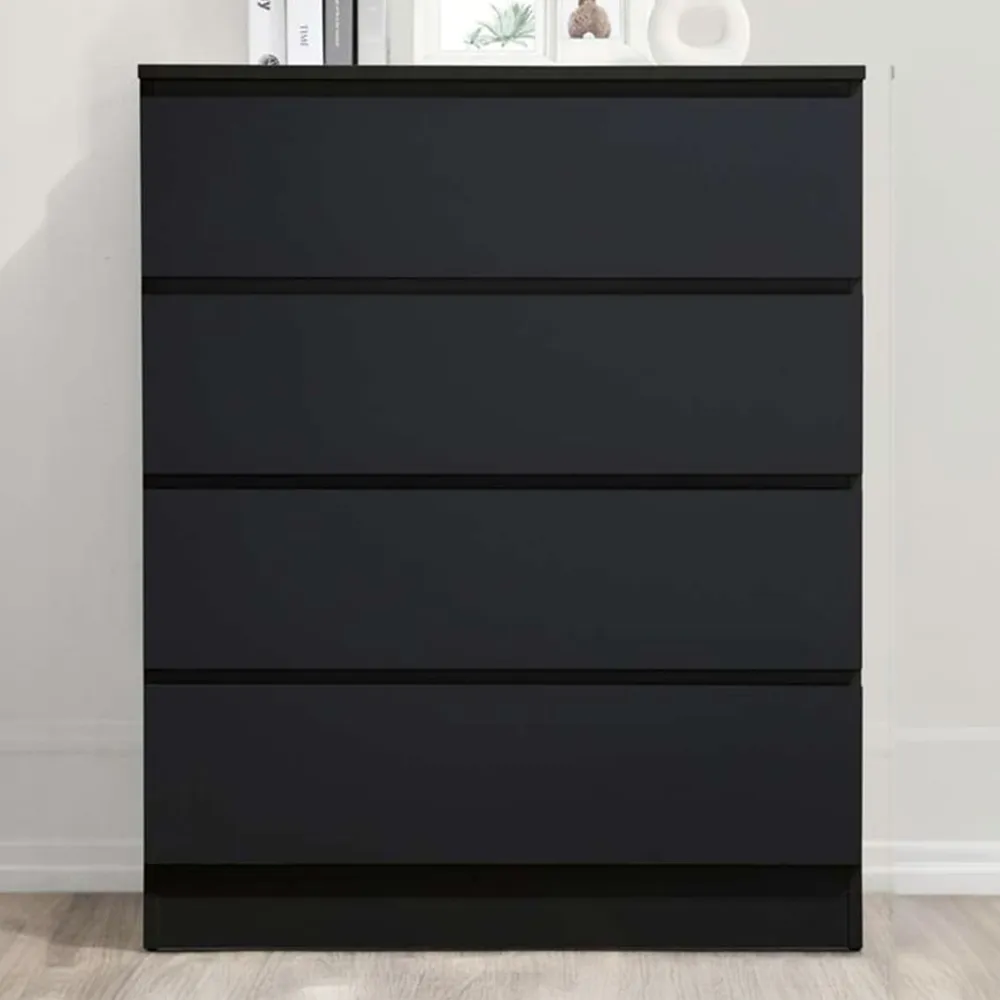 Oslo 4 Drawer Chest of Drawers - Black