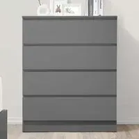 Oslo 4-Drawer Chest of Drawers - Grey