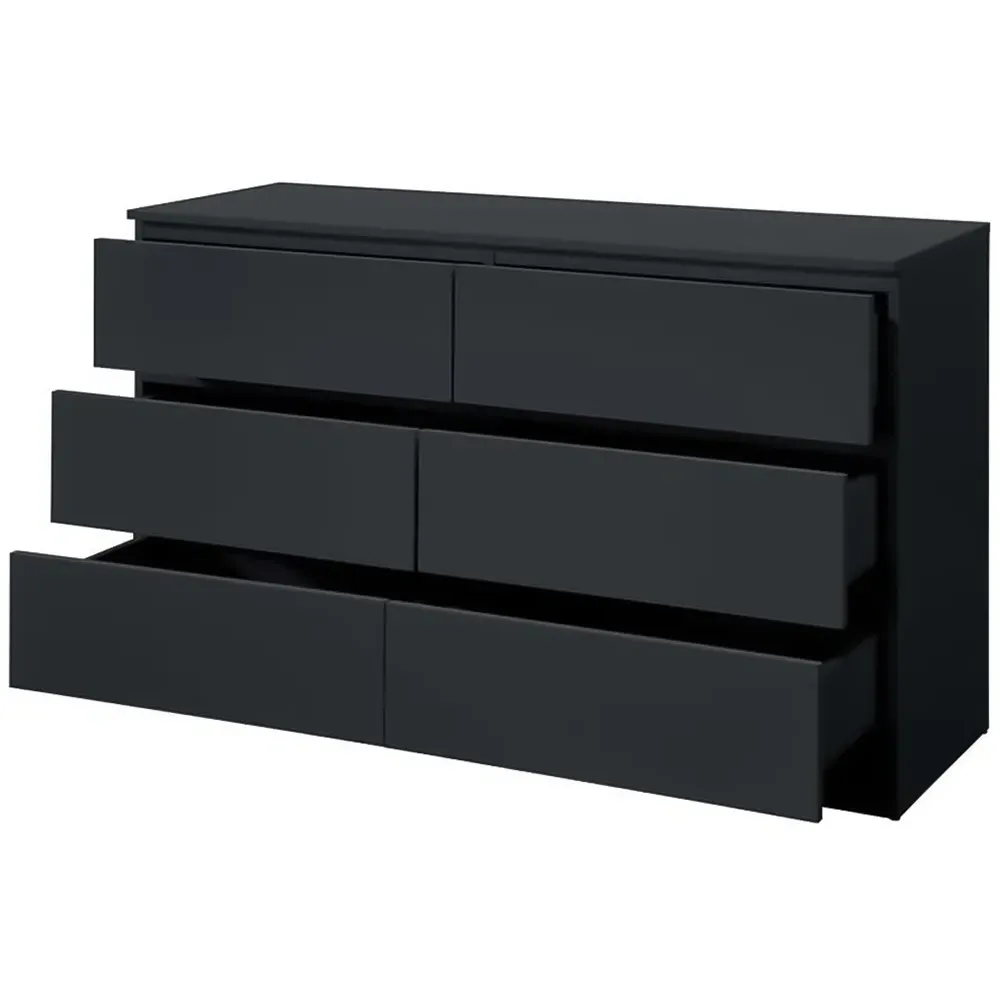 Oslo 6 Drawer Chest of Drawers - Black