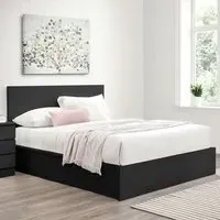 Oslo Double Ottoman Bed with Storage - Black