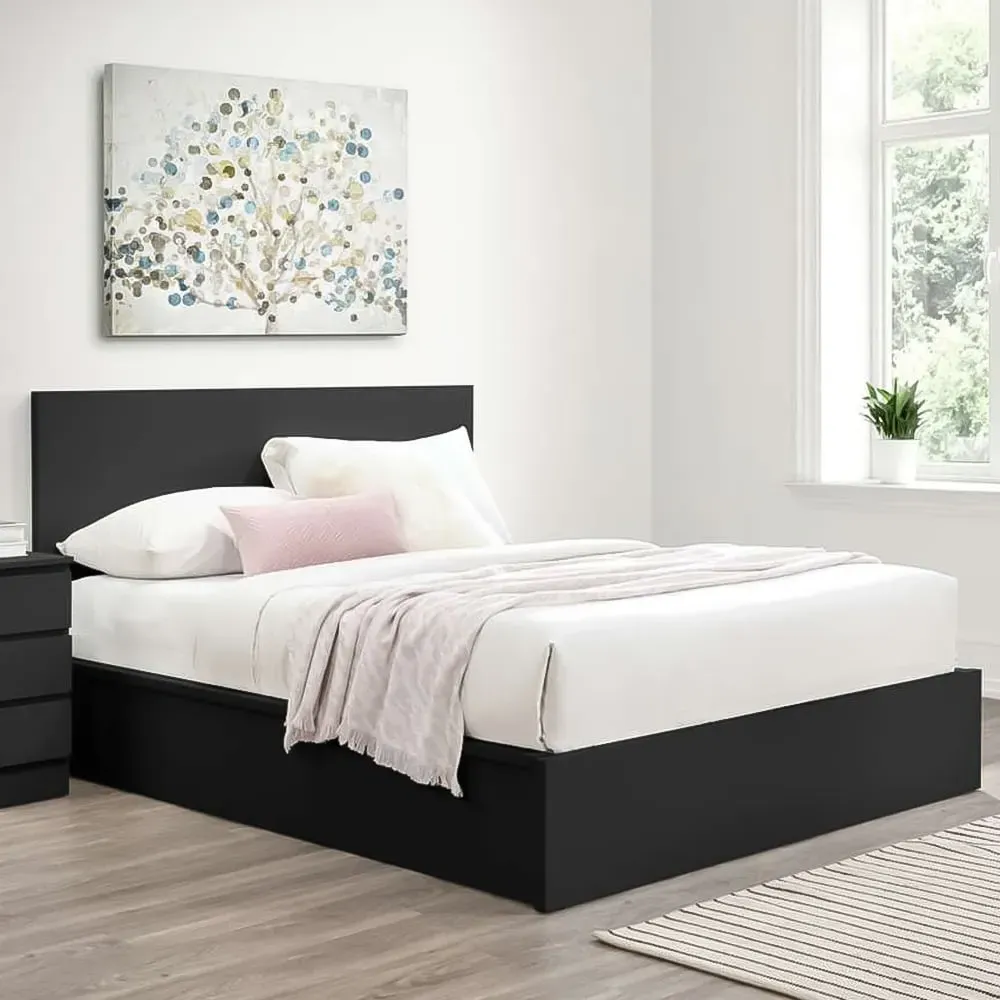 Oslo Double Ottoman Bed with Storage - Black image