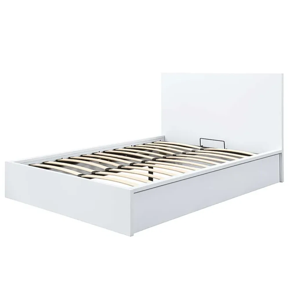 Oslo Double Ottoman Bed with Storage - White
