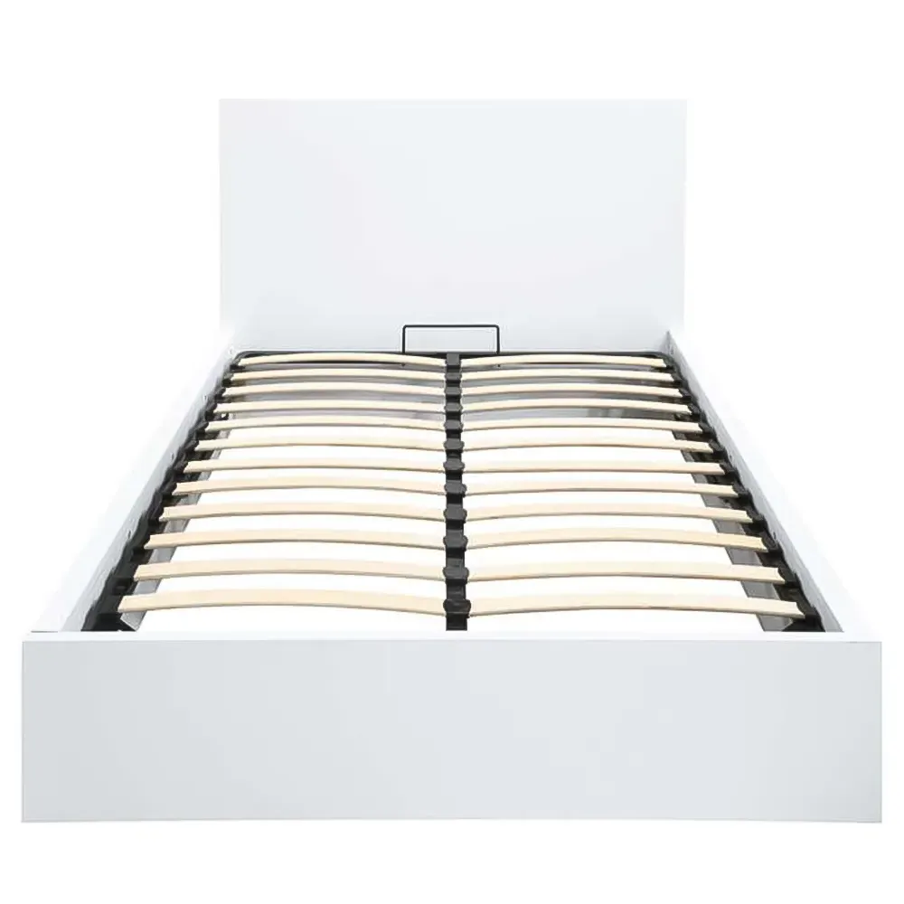 Oslo Double Ottoman Bed with Storage - White