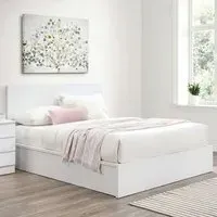 Oslo Double Ottoman Bed with Storage - White