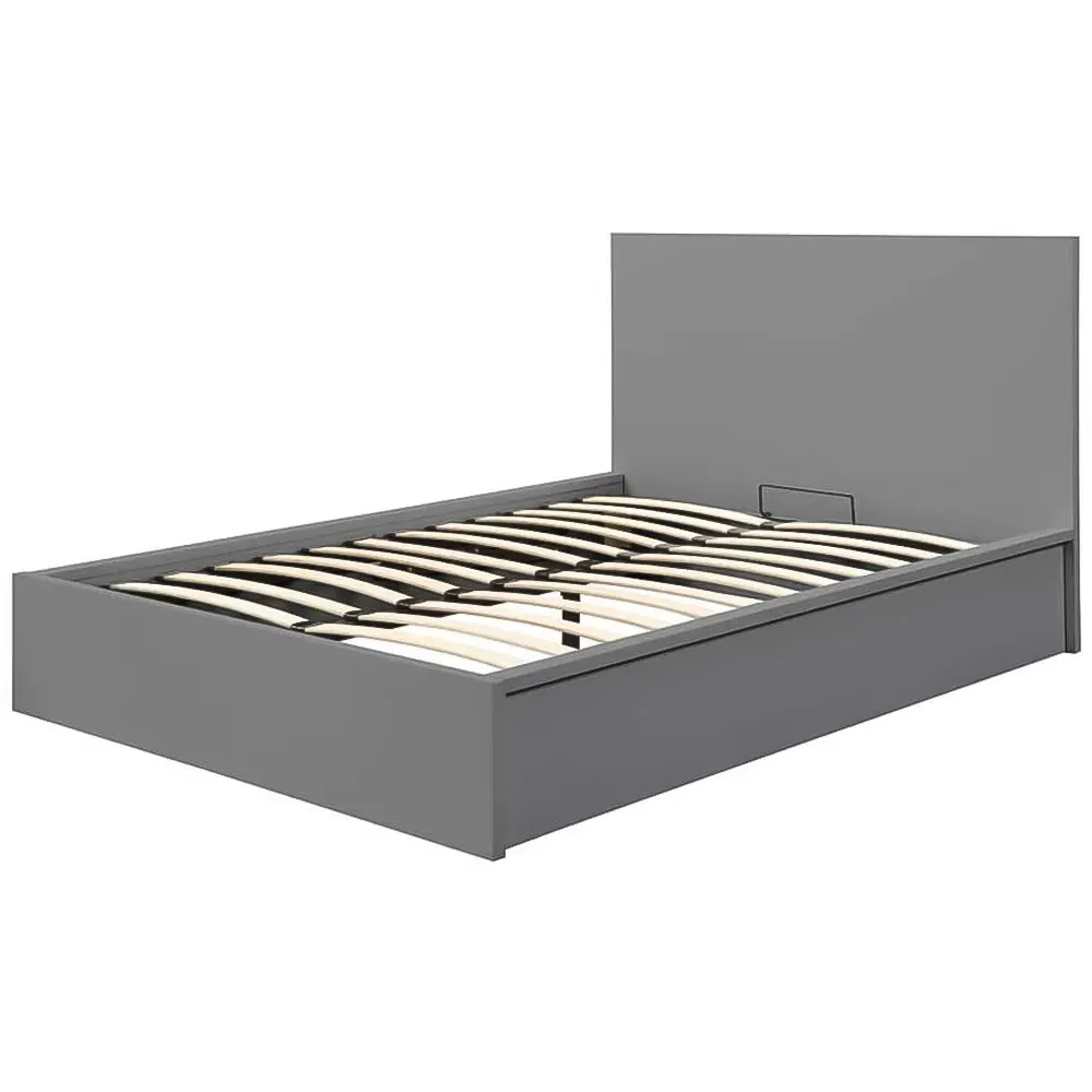 Oslo King Size Ottoman Bed with Storage - Grey