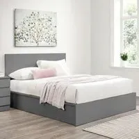 Oslo King Size Ottoman Bed with Storage - Grey