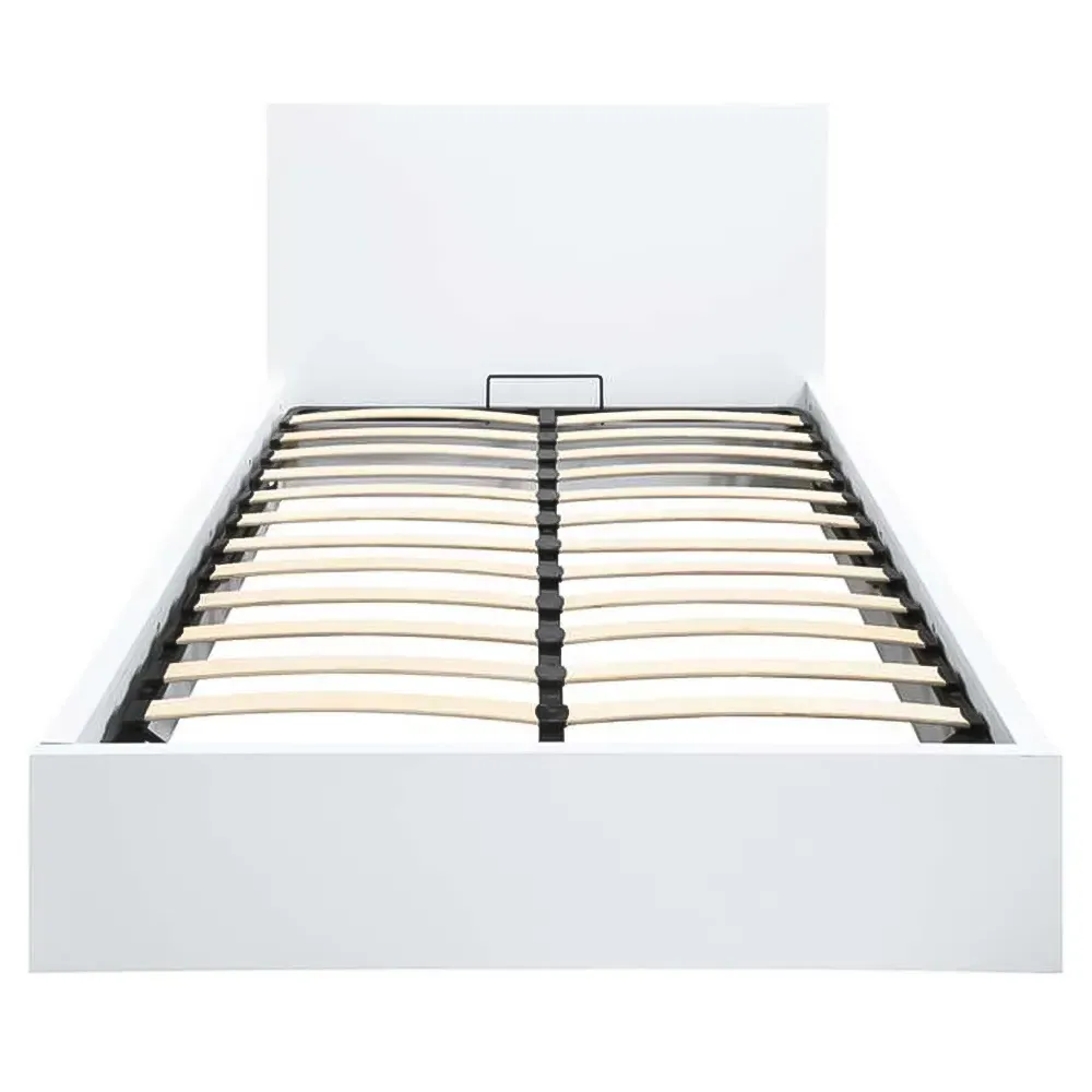 Oslo King Size Ottoman Bed with Storage - White