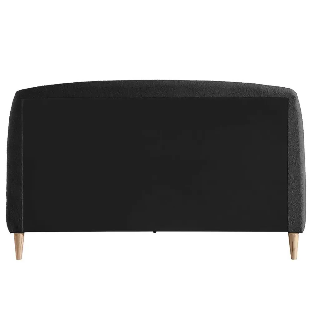 Otley Double Bed Frame - Black, Teddy Bear Fabric