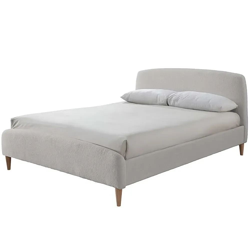 Otley Double Bed Frame - Grey, Teddy Bear Fabric
