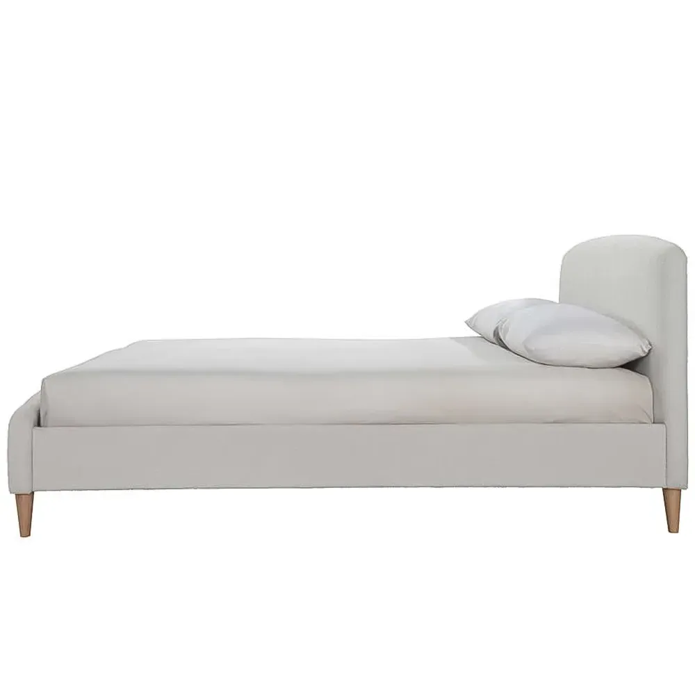 Otley Double Bed Frame - Grey, Teddy Bear Fabric