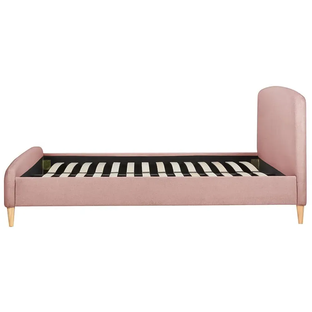 Otley Double Bed Frame - Pink, Teddy Bear Fabric