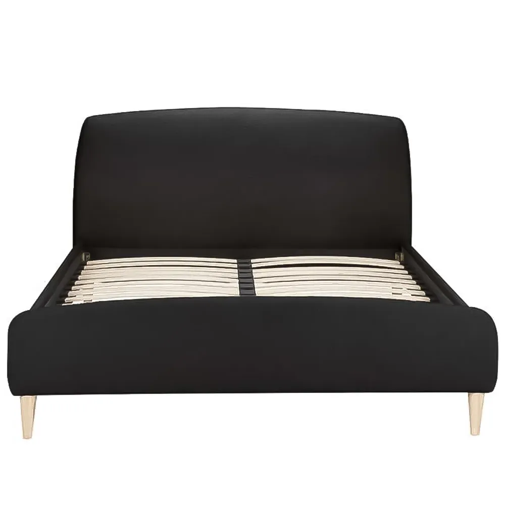 Otley King Size Bed Frame - Black, Teddy Bear Fabric