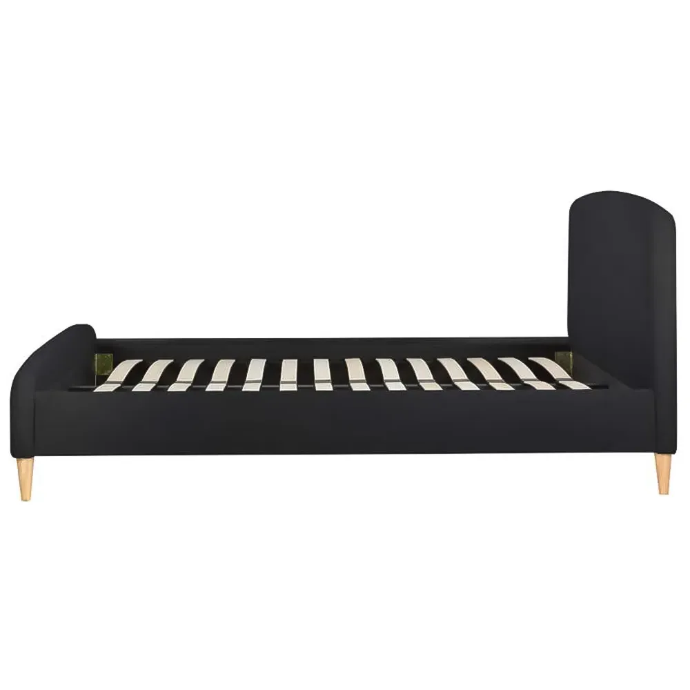 Otley King Size Bed Frame - Black, Teddy Bear Fabric