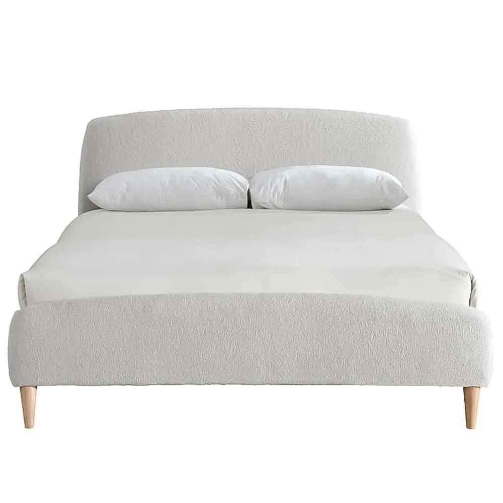 Otley King Size Bed Frame - Grey, Teddy Bear Fabric