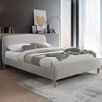 Otley King Size Bed Frame - Grey, Teddy Bear Fabric