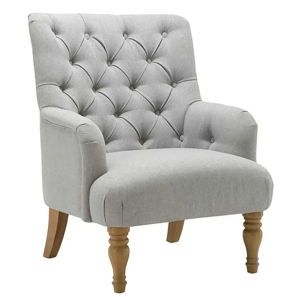 Padstow Button Back Armchair - Grey