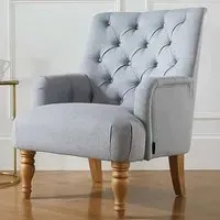 Padstow Button Back Armchair - Grey