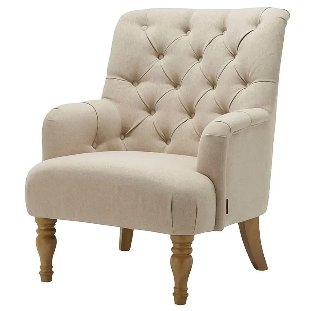 Padstow Button Back Armchair - Wheat
