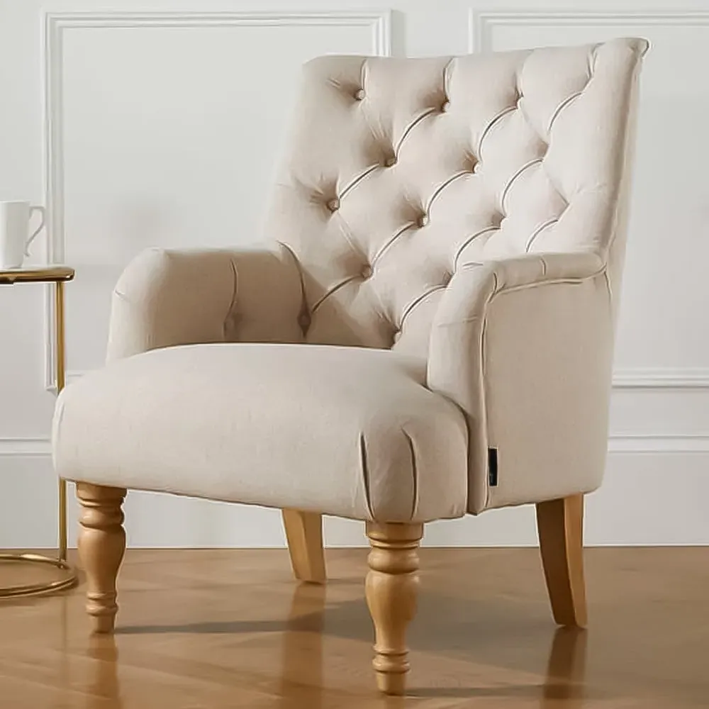 Padstow Button Back Armchair - Wheat image