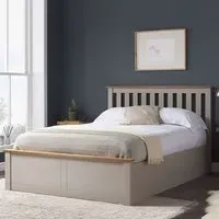 Phoenix Double Ottoman Bed with Storage - Grey, Rubberwood
