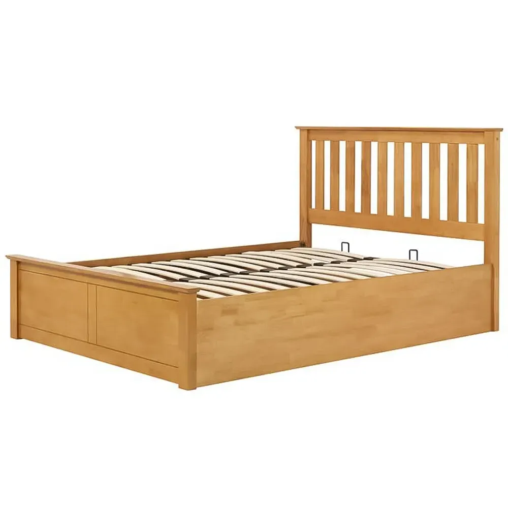 Phoenix King Size Ottoman Bed with Storage - Brown