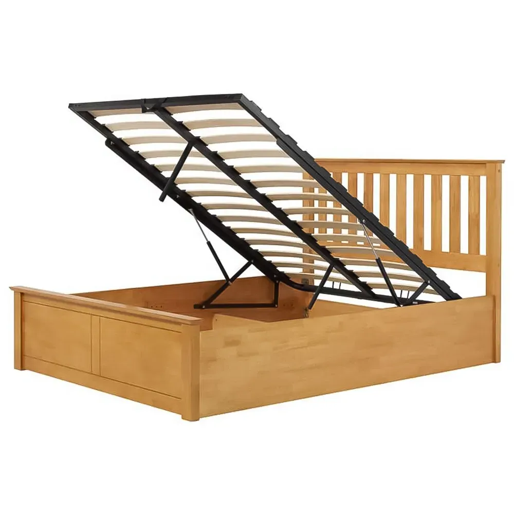 Phoenix King Size Ottoman Bed with Storage - Brown