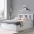Phoenix King Size Ottoman Bed with Storage - White, Rubberwood