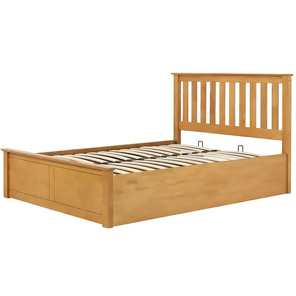 Phoenix Small Double Ottoman Bed with Storage - Brown