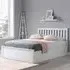 Phoenix Small Double Ottoman Bed with Storage - White, Rubberwood