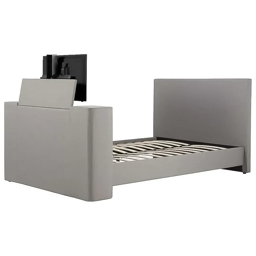 Plaza Double Bed Frame with TV Bracket - Grey