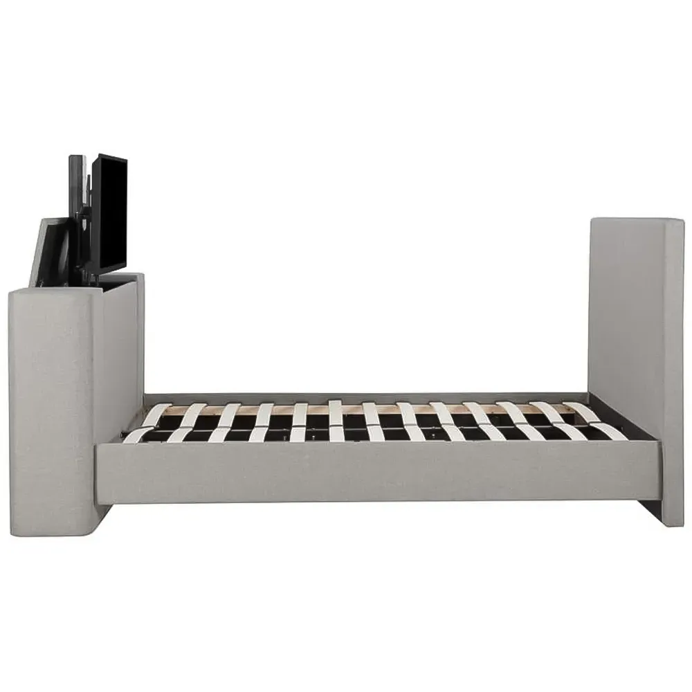 Plaza Double Bed Frame with TV Bracket - Grey