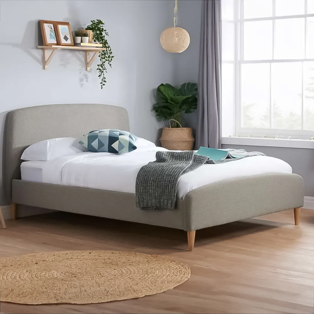 Quebec King Size Bed Frame - Grey